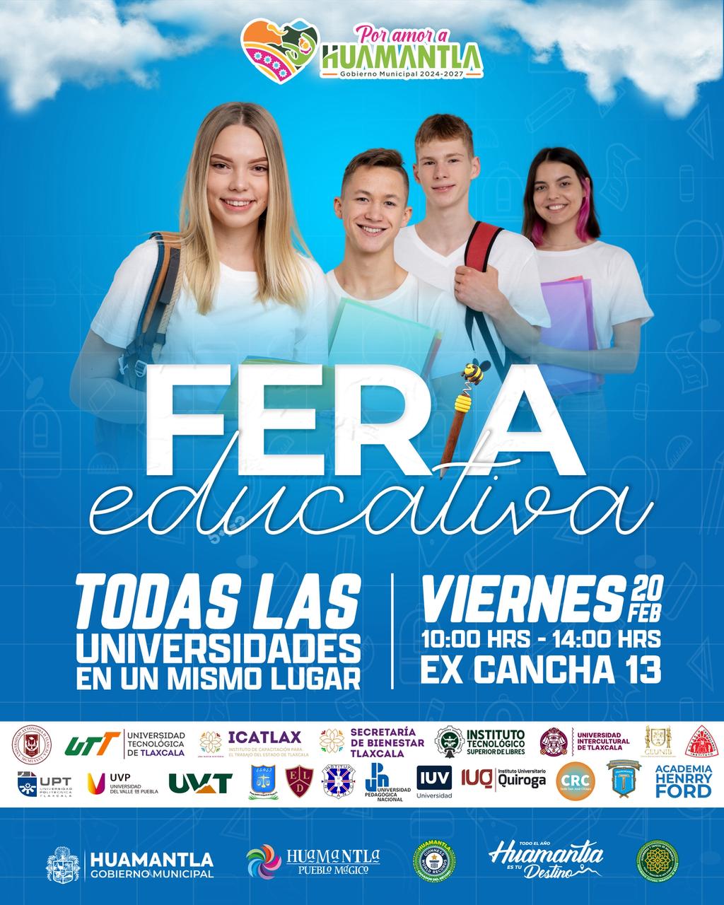 Gobierno de Huamantla invita a la Feria Educativa 2026 con amplia oferta universitaria